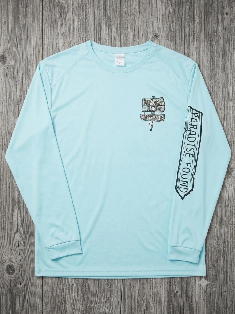Paradise Found Long-Sleeve Performance Shirt - Light Blue